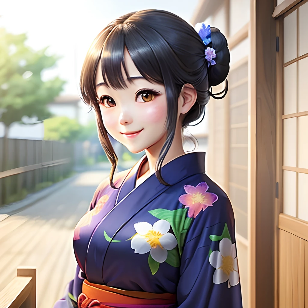 Anime girl in a yukata, white long hair orange eyes on Craiyon