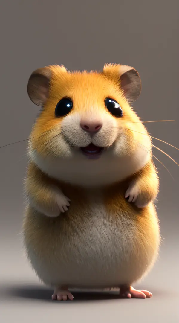 The cute little hamster waved and smiled in greeting me，unreal-engine，Faraway view，cozy indoor lighting，art  stations，detailed digital painting，cinematic ligh，Character design for Mark Raden and Pixar and Hayao Miyazaki，illusory 5，daz，ultra-realistic reali...