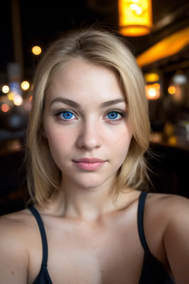 Selfie Aufnahme From Above 14 Half Body Portrait 14 24 Year Old Blonde Frau Mit 3970