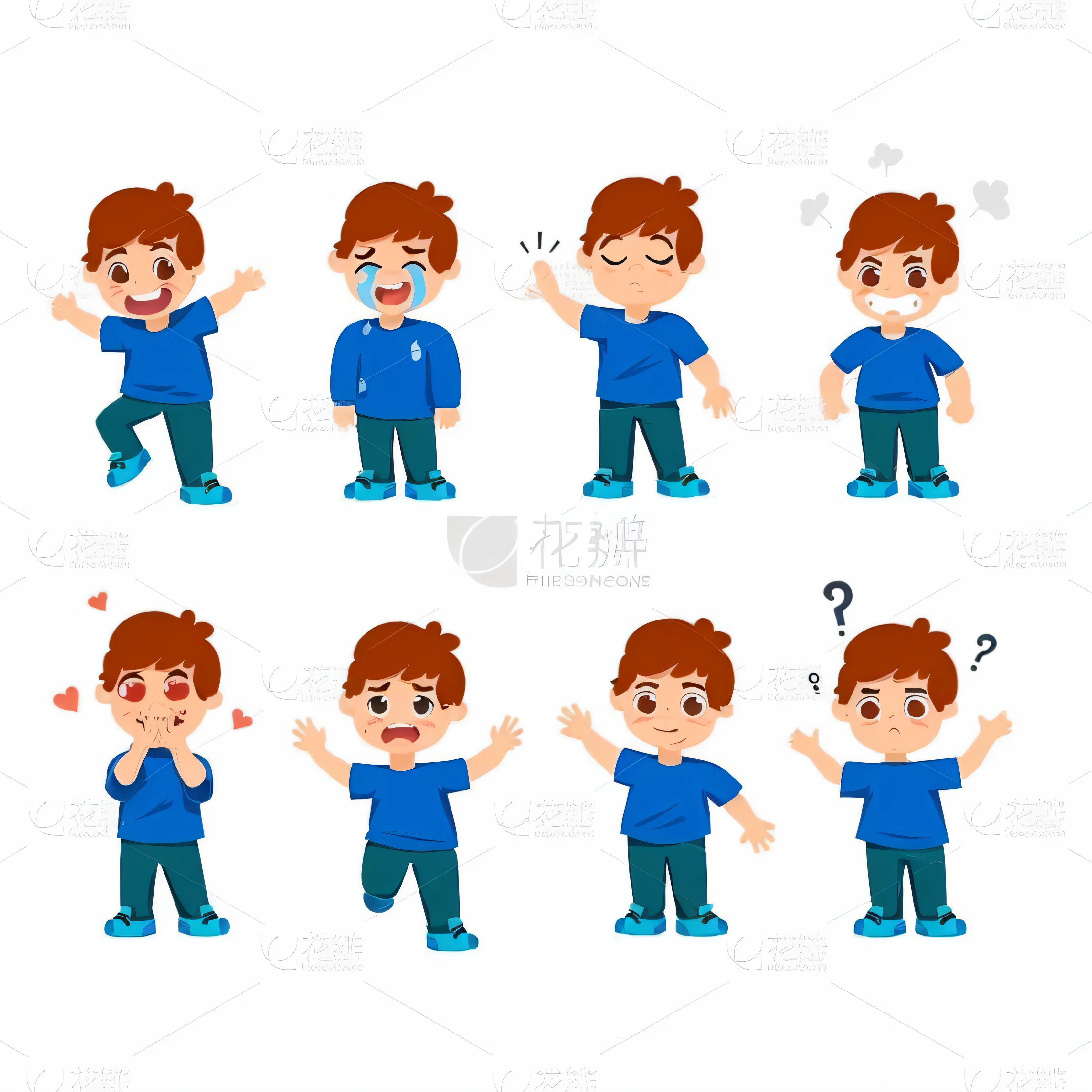 Cartoon Character Man Different Poses Isolated Stock Vector (Royalty Free)  707215471 | Shutterstock