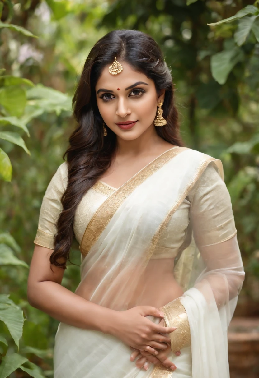 Anusha in white sari sari sari sari sari sari sari sari sari sari sari sar  - SeaArt AI