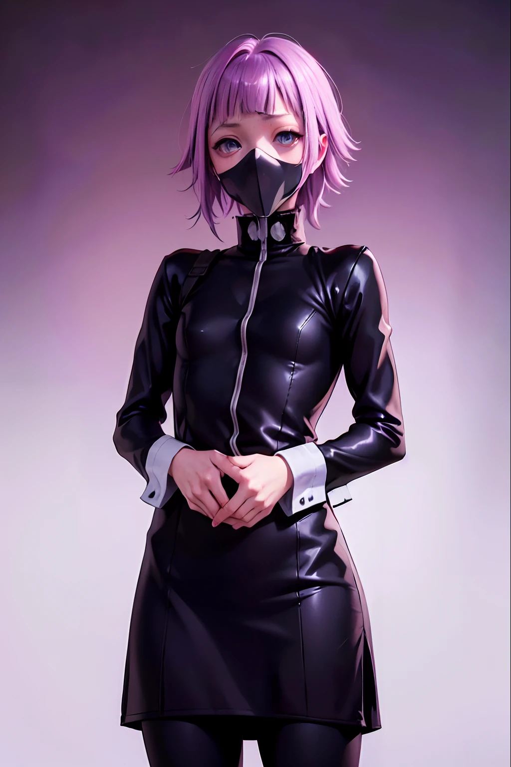 That he has a military uniform fights you and I have a gas mask that his eyes and his face come out well formed that I have a military combat suit that looks full body Crona only appears one person has purple hair that only appears Crona that the image appears well the eyes come out well