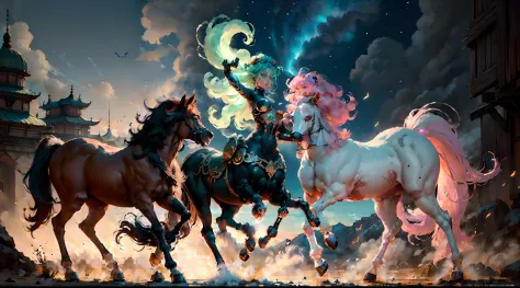 In the beautiful illustration of this super-grand scene，The ultra-long-range lens is shown（Over eight unique centaur characters：9.9），They all have their own characteristics，Vivid and interesting。Radiant angelic centaurs from the heavenly realm，To the helli...