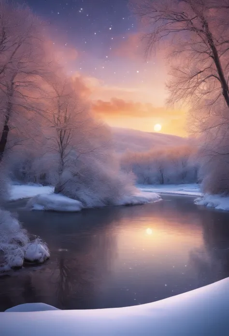 Twenty-four solar terms winter solstice，rios，icing，Illustration style