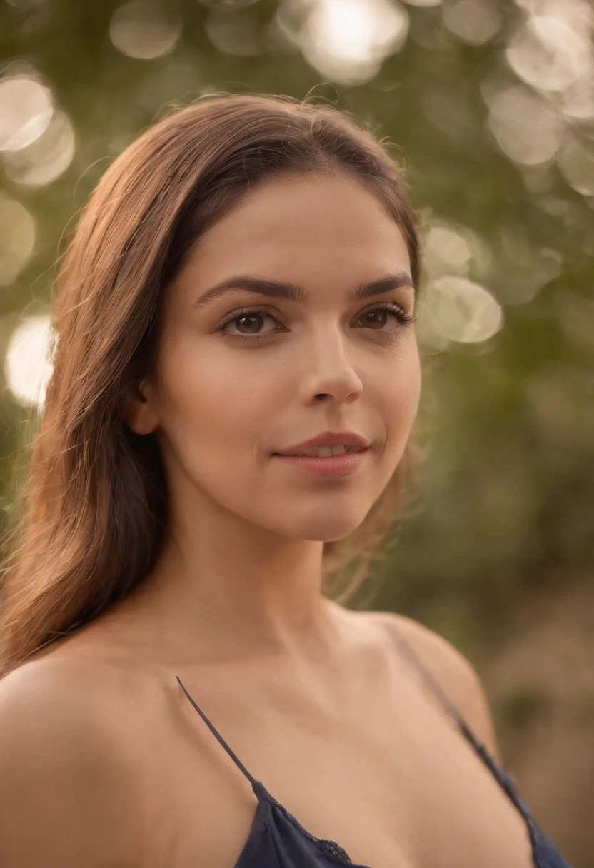 A close up of a woman in a blue dress posing for a picture - SeaArt AI