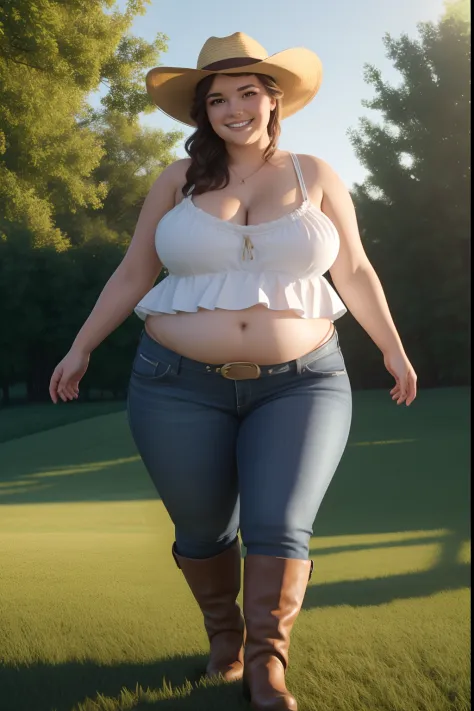 Latina woman posing with big boobies and big breasts, curvy body