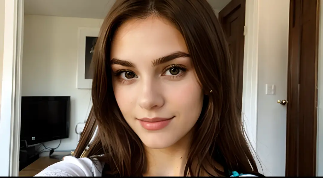 Selfi young brunette woman