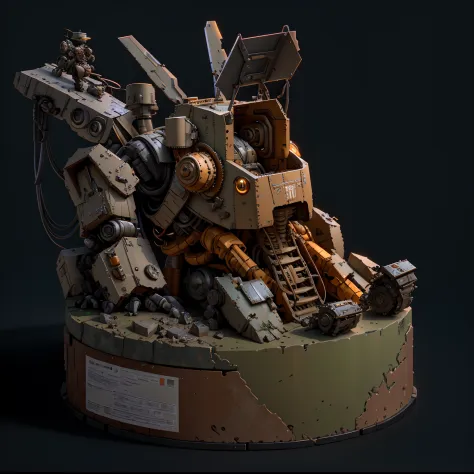 There is a robot sitting on a table, polycount contest winner, 3 d octane render conceptart, Rolands Zilvinskis 3D rendering art, hard surface model, Houdini - hard surface, a still life of a rusty robot, hard surface modeling, hard surface modeling, 3 d r...