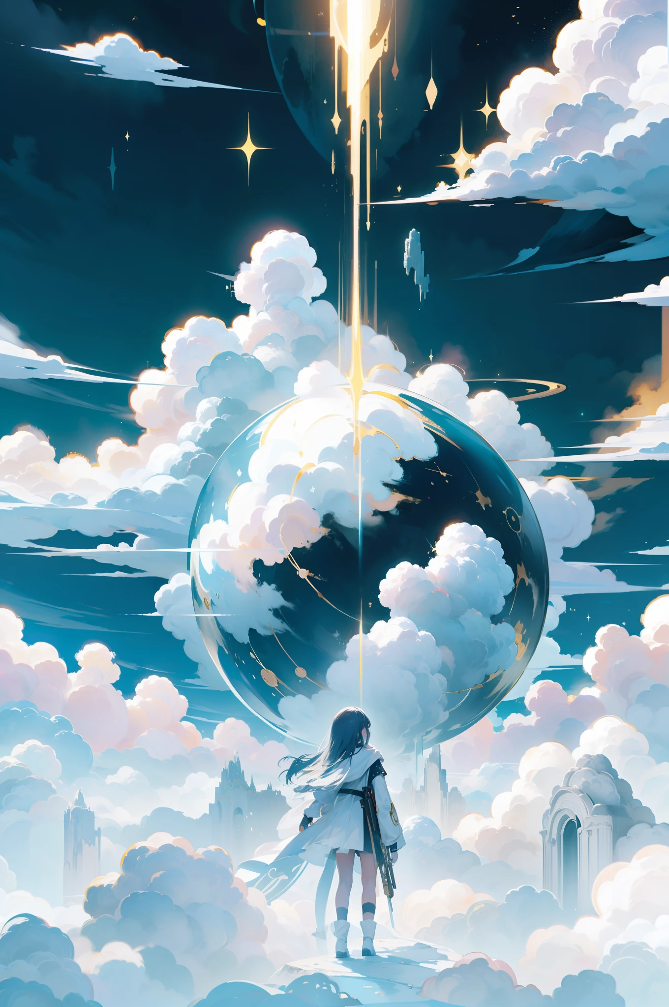 a universe world where everything is made out of clouds