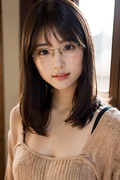 (8K、Raw photography、top-quality、​masterpiece:1.2)、(realisitic、Photorealsitic:1.37)、ultra-detailliert、超A high resolution、女の子1人、see the beholder、beautifull detailed face、A smile with a little visible teeth、Constriction、(Slim waist) :1.3)、((Cute clothes))、pas...