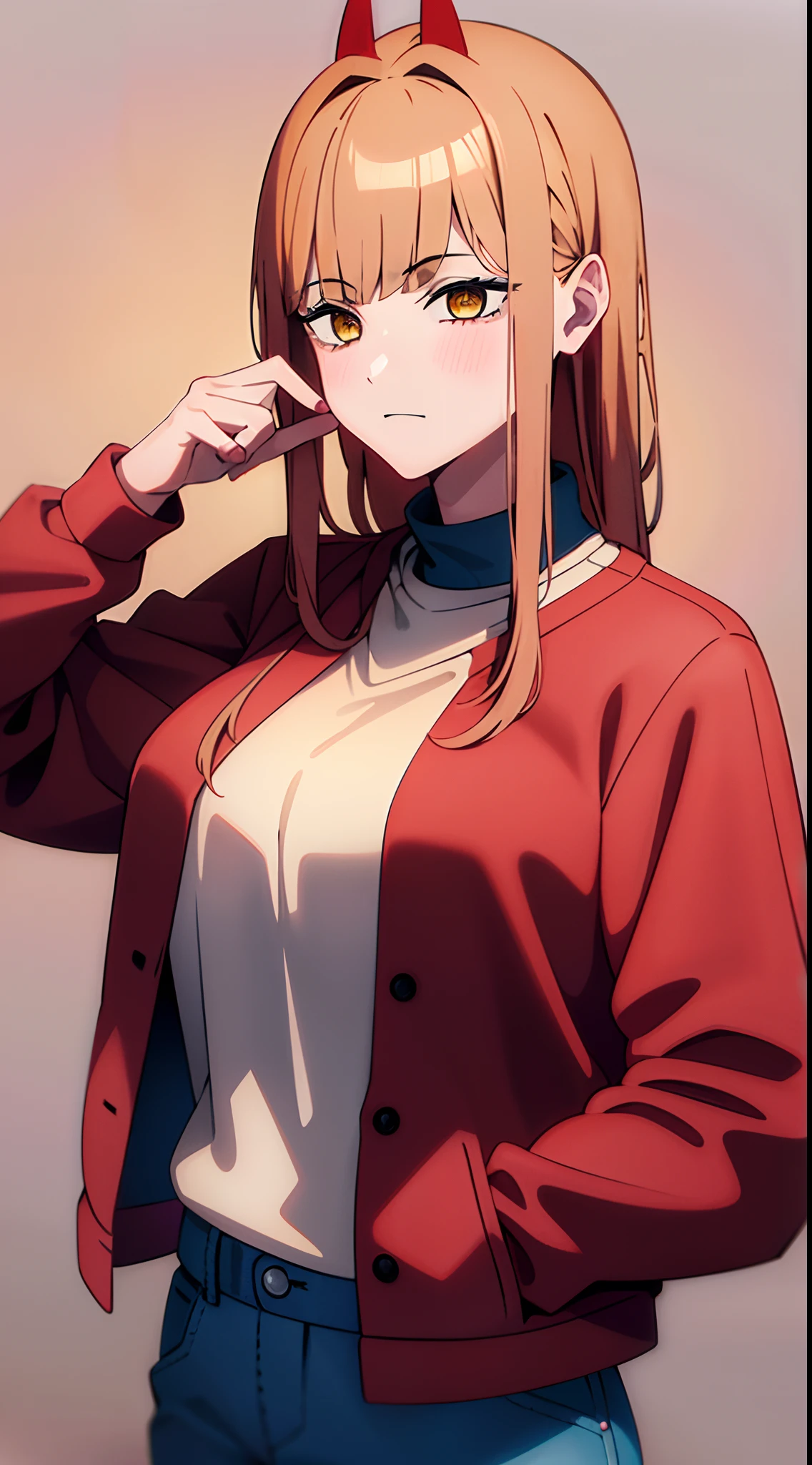 Anime girl with blonde hair and horns on her head - SeaArt AI