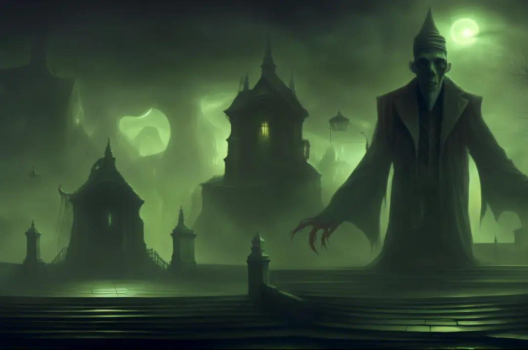 Ponte velha, terror, ambiente escuro, esculturas macabras, Lovecraft