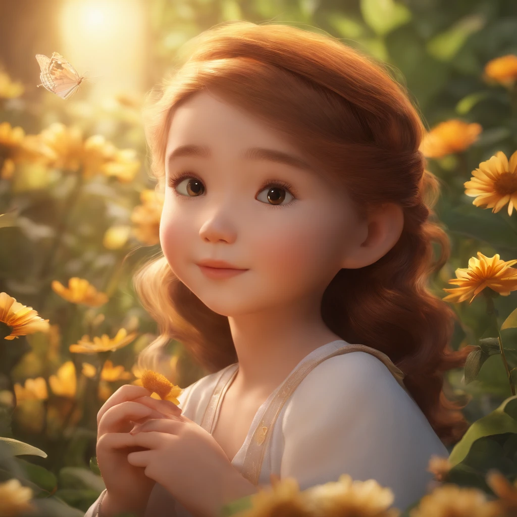 Ghibli Color，Cartoon healing，Types for little girls々Small animals and healing lines，（Sunshine 1.3）Ultra-detailed graphics，Smooth skin，cinematic lighting effect，extreme light and shadows，Extreme light tracking，Warmly lit，Harmony you are calm