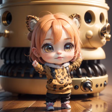 (Best Quality), (masutepiece), Charming chibi animation of cute baby with leopard-like face, (Chibi 3D): 1.3, (A detailed face:1...