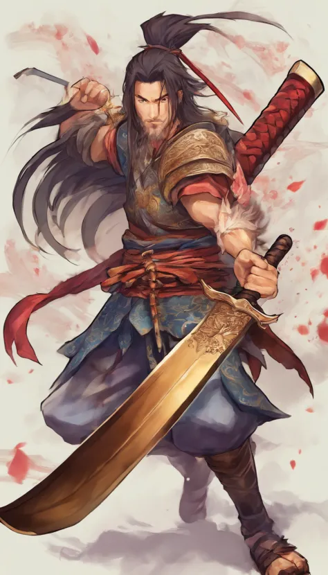 Samurai with a sword，super detailing，Masterpiece, Best quality