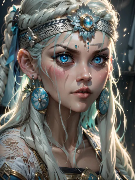 arte 
 obra prima, best quality, illustration, Mulher guerreira viking, menina detalhada bonita, brilho bonito detalhado bonito,...