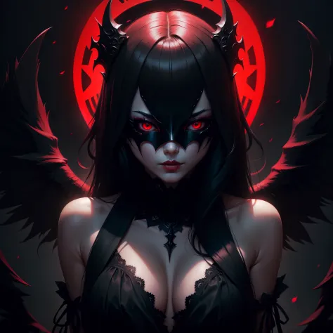 dark art darkweb evil siren, using anonymous mask, red glow eyes, darkness, obscure, 4k