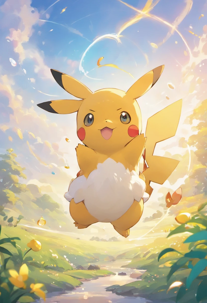 A touching scene in ultra-high definition 3D showcasing the newest pokemon from the 100th generation of pokemon games, character design. pokemon, beautifully rendered in detail,  creating a dreamy, magical effect. The overall atmosphere is tender, filled with hope and serenity