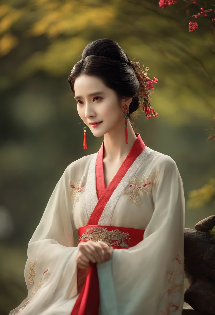 yoona in ancient chinese dress with wuxia theme, high detailed, full body