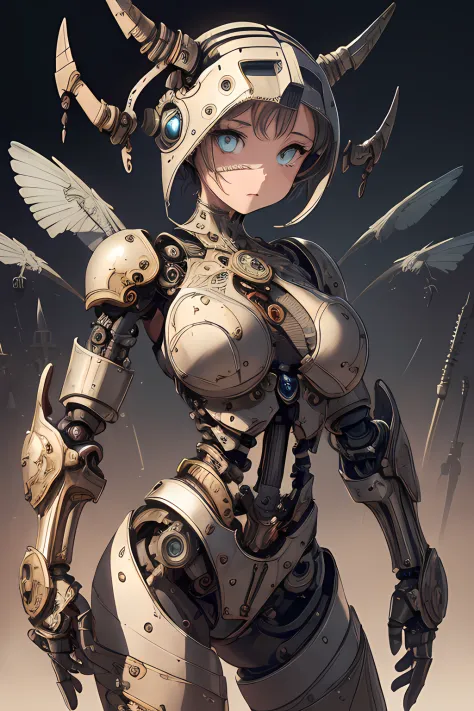 (absurdres, highres, ultra detailed, (1girl:1.3),
BREAK
, Warforged, mechanical body, integrated weapons, durable armor, clockwork enhancements, steam-powered strength
BREAK
, naive art, childlike style, playful imagery, simple forms, vibrant colors, emoti...