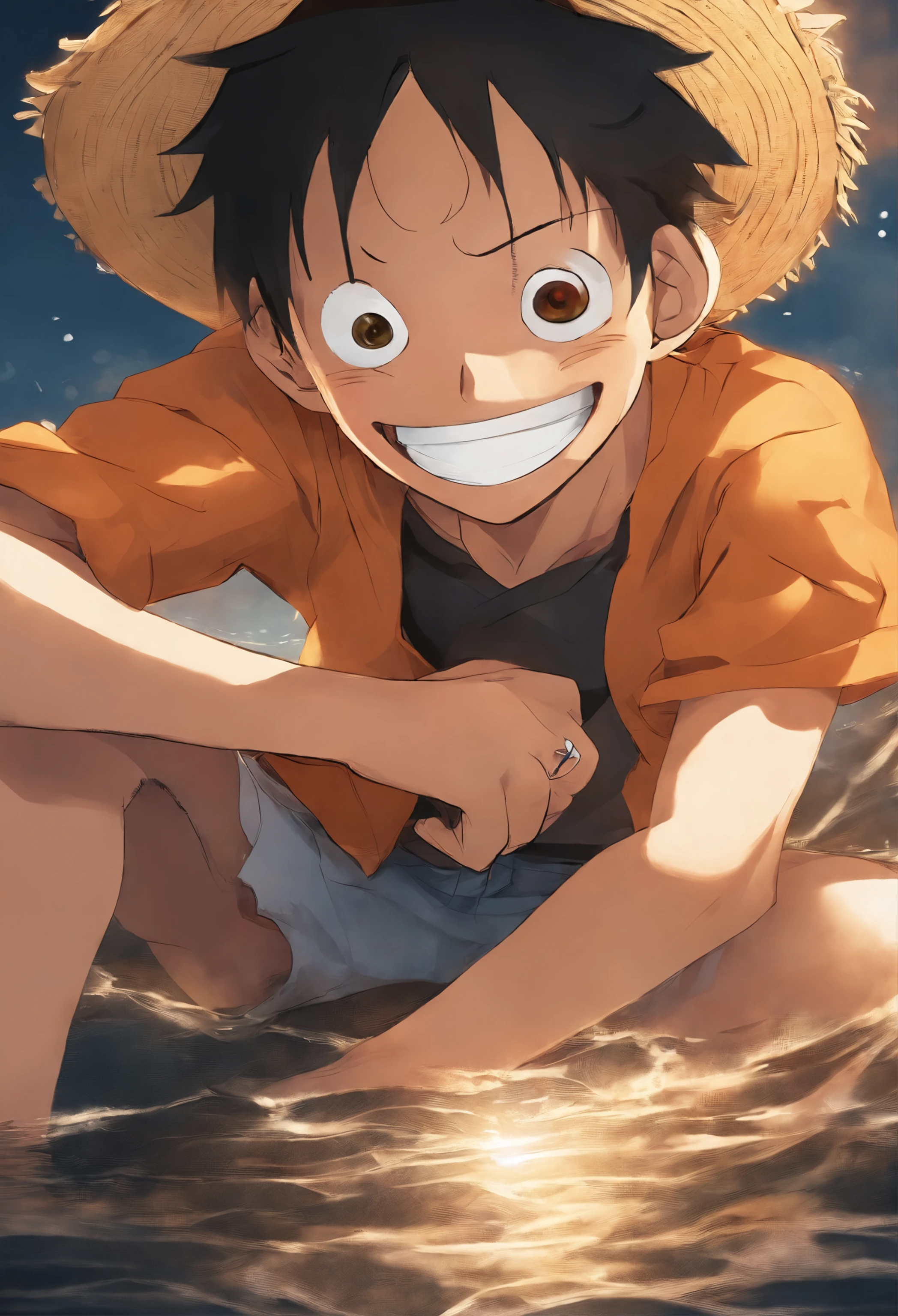 luffy, straw hat, 1boy, male focus, solo - SeaArt AI