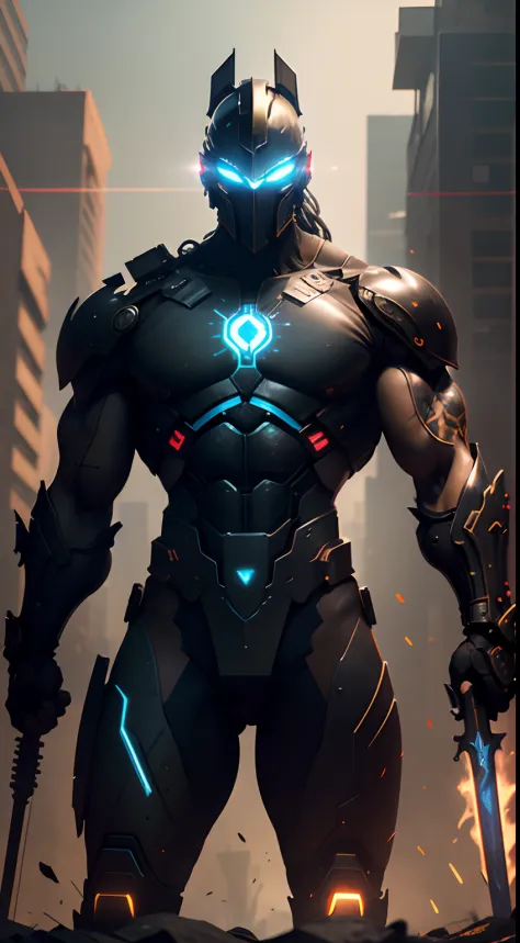 (Ultra resolution 8K), impresionante obra maestra,Cyberpunk Spartan warrior as titan of the digital age. Dressed in biomechanical armor of dark and metallic tones, his imposing figure fuses the elegance of ancient Greece with the sophistication of advanced...
