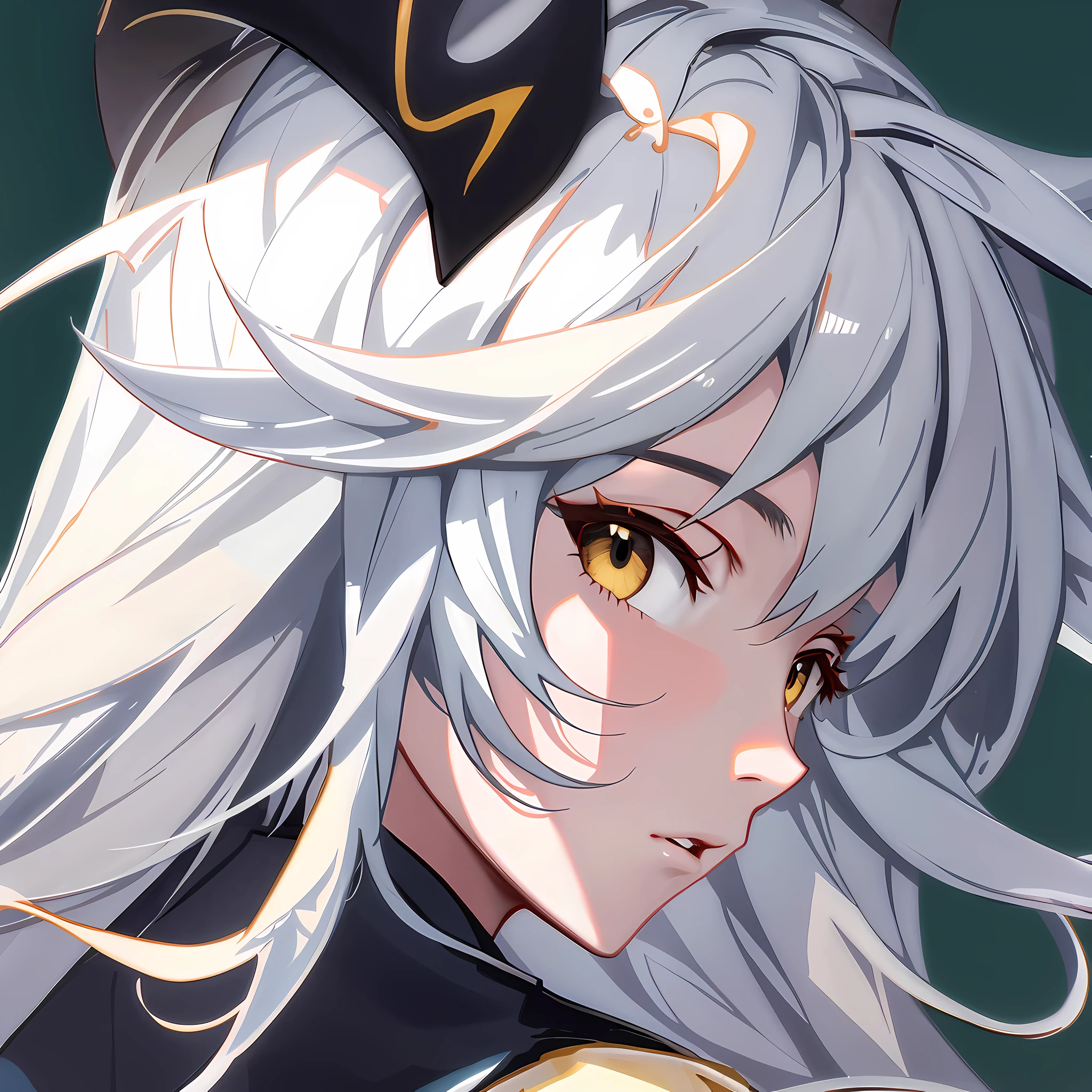 Anime girl with long white hair and black top, Detailed digital anime art, Best anime 4k konachan wallpaper, Portrait Chevaliers du Zodiaque Fille, Stunning anime face portrait, detailed portrait of an anime girl, White-haired god, style of anime4 K, Anime art wallpaper 8 K, white haired Cangcang, Digital anime illustration, portrait anime girl, onmyoji portrait