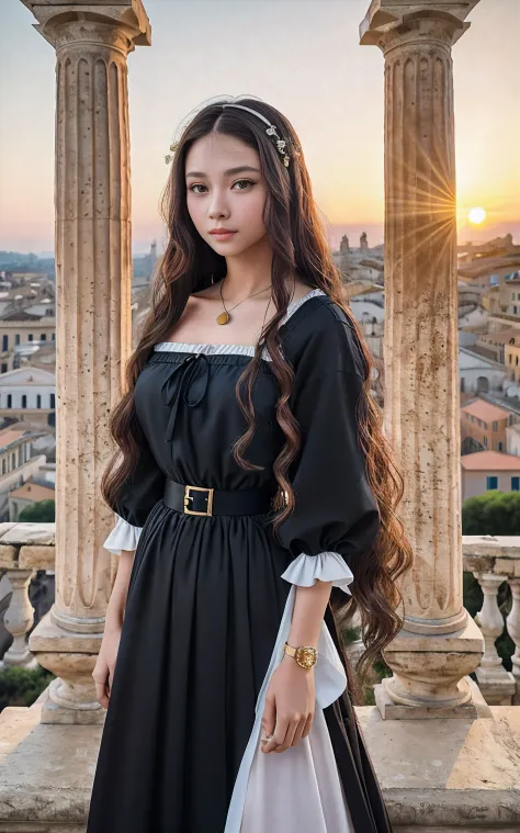 Photo. On the cover of Teen Vogue. Text Says"Tenalisa" Teenage Mona Lisa, 14 years old in black long skirt dress, She has a brun...