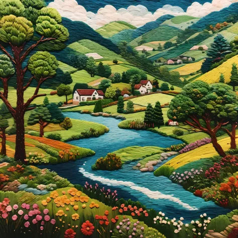 Embroidery landscape