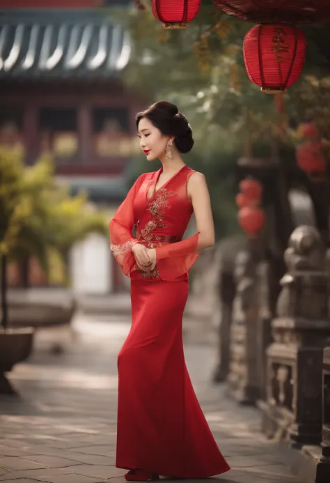 A modern Asian woman with classical charm，Wear professional clothes，It has a photo-like feel
