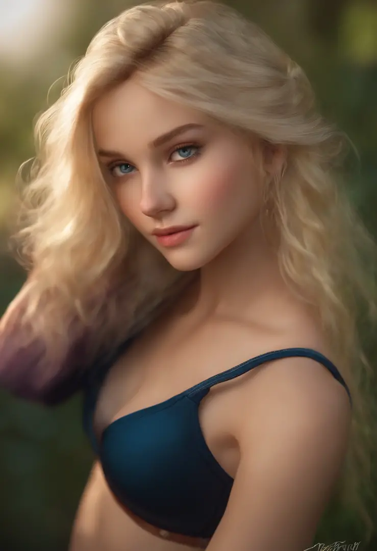 masterpiece: 1.4), 1 blonde girl, teenage, (small breasts