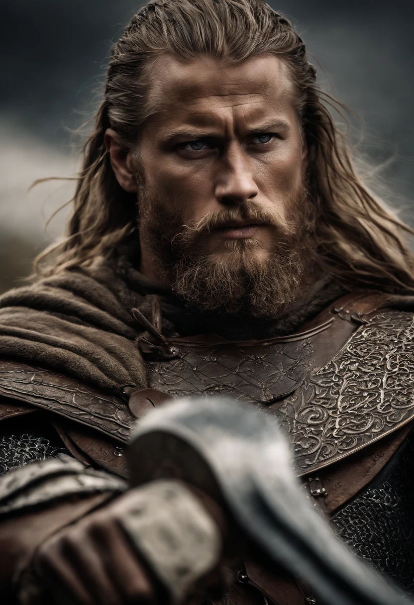 imagem ultra realista de Ragnar Lothbrok, The legendary Norse warrior