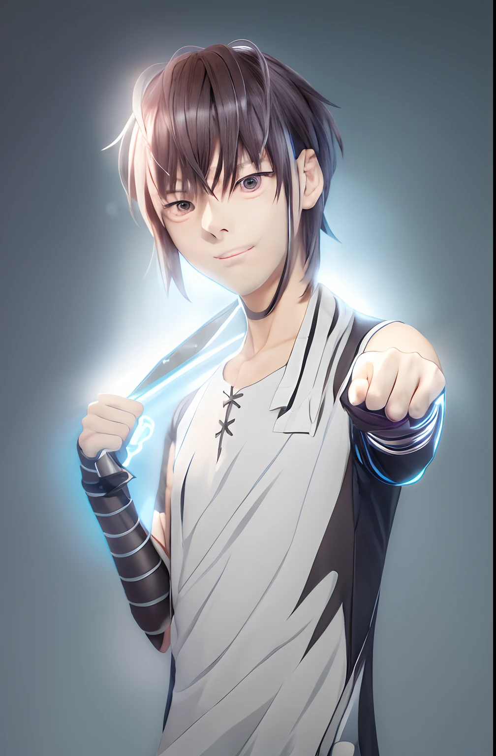 Anime boy with a sword in his hand - SeaArt AI