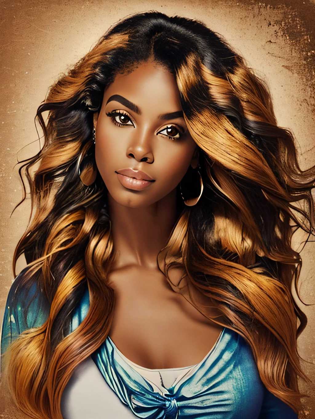  afro-africana: 2.30, Afro-Kenyan: 2.4o (dark brown color: 3.03), curly hair, colorful long dress, big light brown sparkling eyes, Bow in the hair ,  pretty,  big light brown sparkling eyes --auto