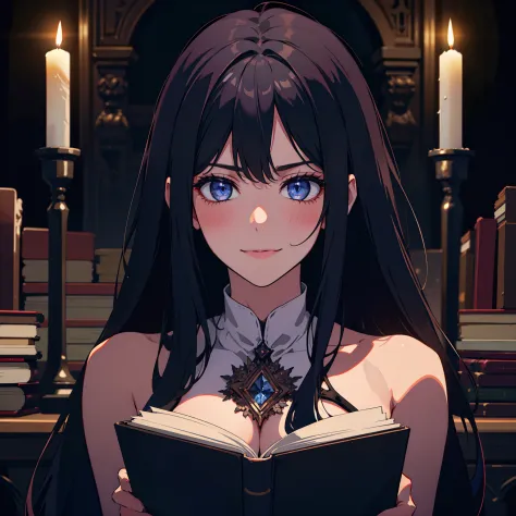 masterpiece, best quality, intricate, detailed, sharp, focused, ((one girl)), ((detailed eyes)), dark blue eyes, long hair, A be...