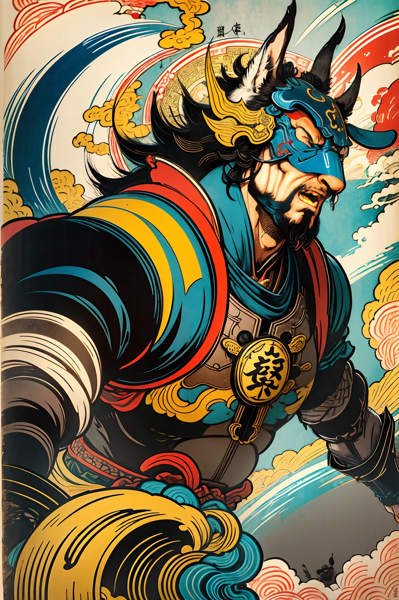 Personagens dos Três Reinos，Lu Bu，um cara，chama，impulso，Fang Tian desenhou uma alabarda，Cavalo Coelho Vermelho，Sem paralelo no mundo