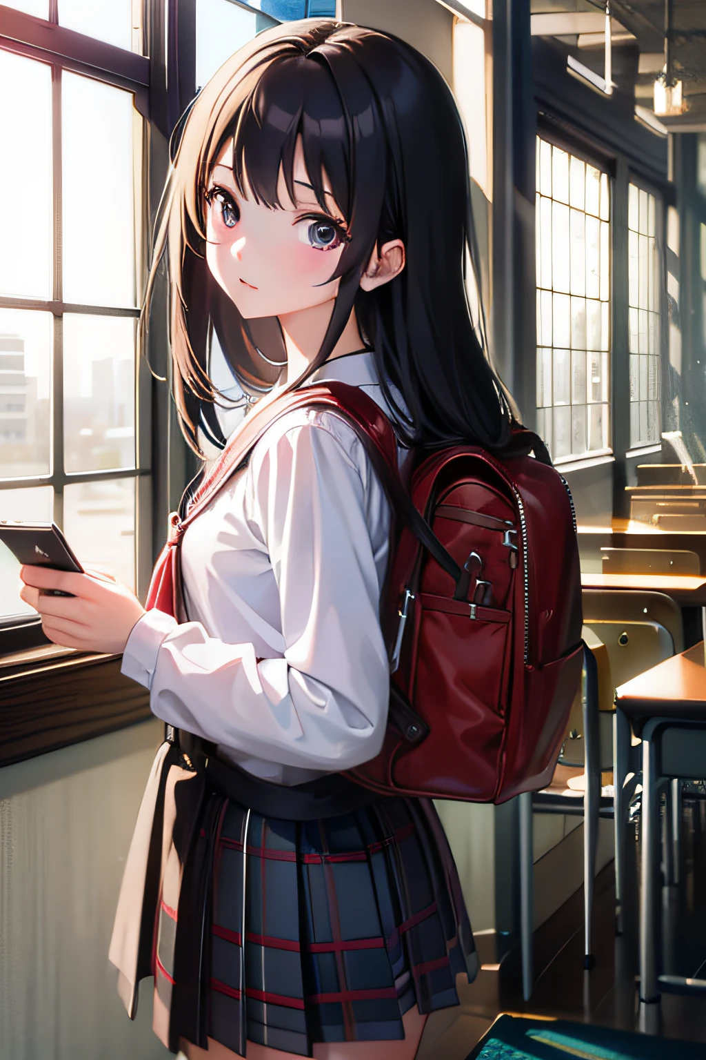 masutepiece, Best Quality, High quality, the Extremely Detailed CG Unity 8K Wallpapers, Elementary school girls、Underwear、a school bag