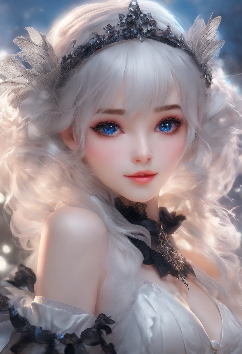 (1girl),gothic,twintails,white hair, organza lace,Gorgeous and fussy clothes,gothic, flying, blue, (colorful), bold strokes, gradient blends, motion blur, shimmering textures, dynamic composition, atmospheric perspective, impressionistic, , (masterpiece), (best quality), Amazing, (beautiful detailed eyes), (finely detail), Depth of field, extremely detailed CG, original, extremely detailed wallpaper, (vivid colors), cinematic lighting,  (colorful), blush,