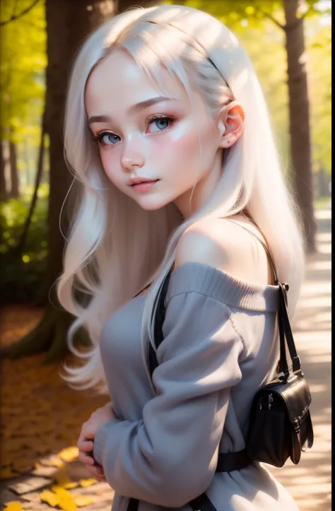 (((top-quality))),(((ultra-detailliert))),​masterpiece,(((realisitic))),(((Photo Real))),Russians、１Man Woman、Beautiful silver hair、Natural light、smooth lips、small nose、((no-makeup))、(((Cute beautiful perfect face at 18 years old)))、tiny chest、Cute poses 、(...