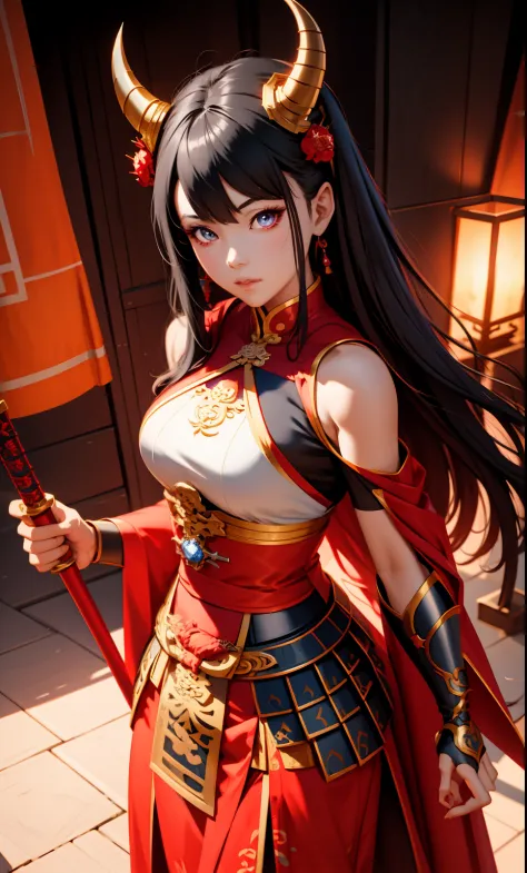 anime - style woman in armor with a sword and a red cape, extremely detailed artgerm, by Yang J, 2. 5 d cgi anime fantasy artwor...