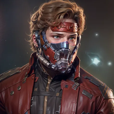 Por favor, use artificial intelligence technology to create an image where I look like Star-Lord (Peter Quill) of the Marvel Cin...