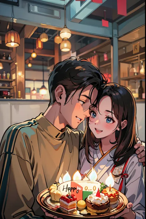 clew：In a scene full of warmth and happiness，I captured my boyfriend and 19-year-old girlfriend celebrating their birthday toget...