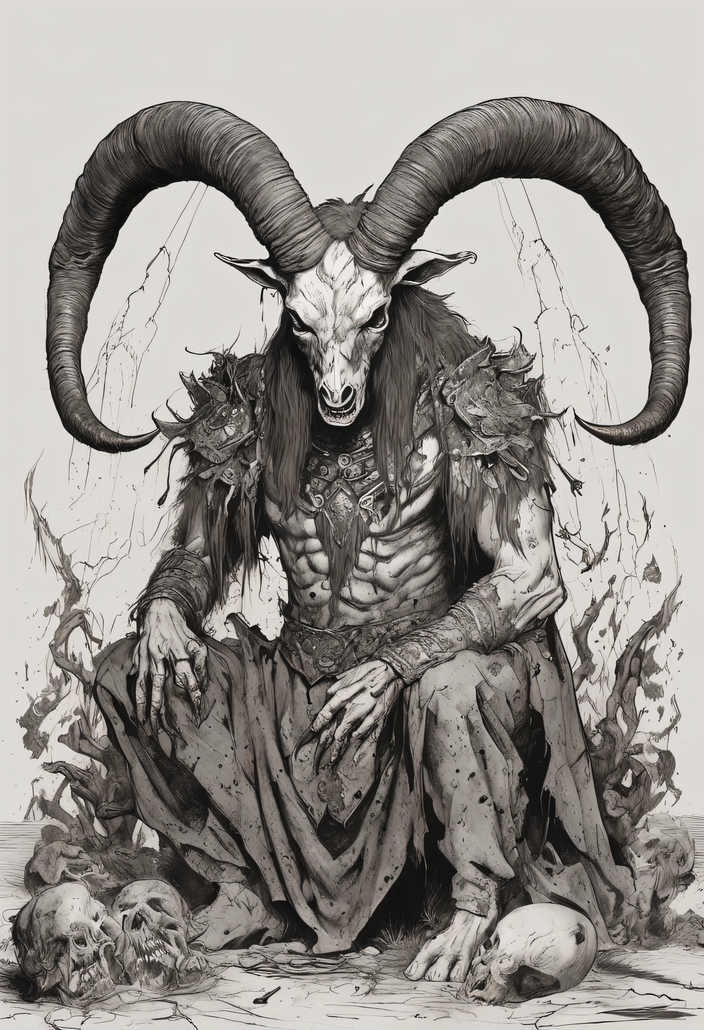 A Goat-headed Demon With Large Horns, Strong And Strong, 58% OFF