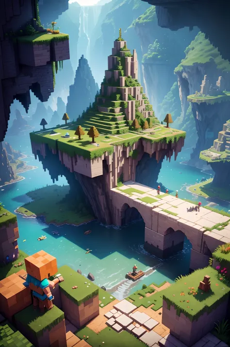 best quality,ultra-detailed,realistic,minecraft scene,blocky characters,cuboid shapes,colorful landscape,dynamic lighting,fantastic creatures,mining and crafting,adventure,exploration,vibrant colors,depth-of-field effect,breathtaking view,block-building ga...