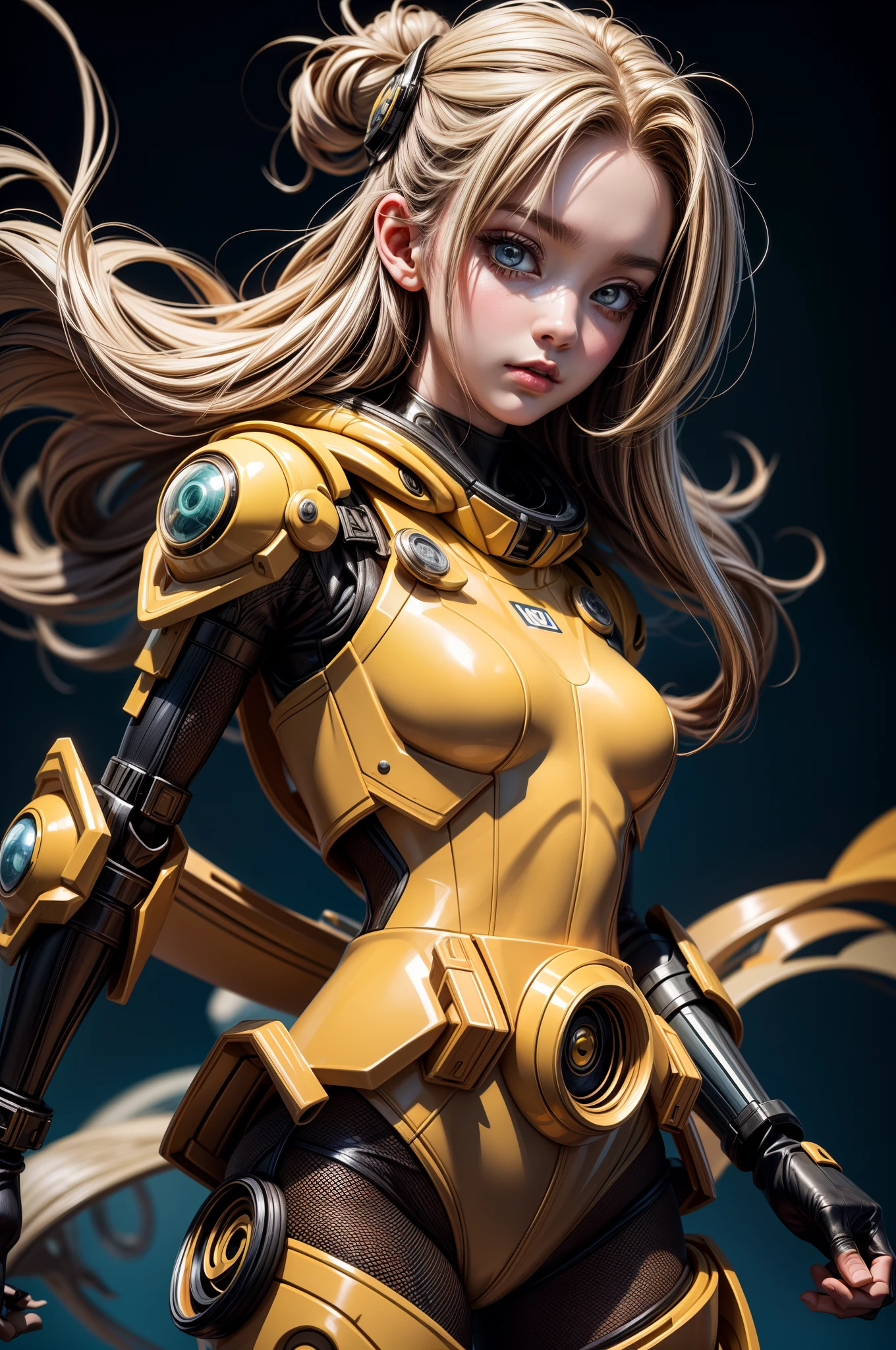 Leonardo Style, illustration, Masterpiece, a girl, thunder yellow jacket, tight suit,Space helm of the 1960s,and the anime series ace, Fantastic Surrealism, Post-apocalyptic, Cute Illustration, Bio-Robotic Art, Fantasy Digital Painting, Fantasy Landscapes, best quality, transparant background, Centred vector art, tshirt design, onistyle, vector art,oni style