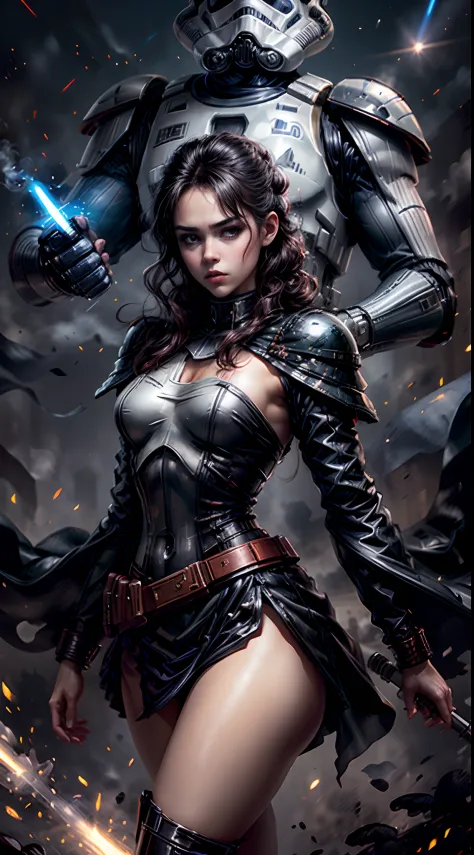 Star wars Stormtrooper fight  wizard girl in Forbidden West neverland