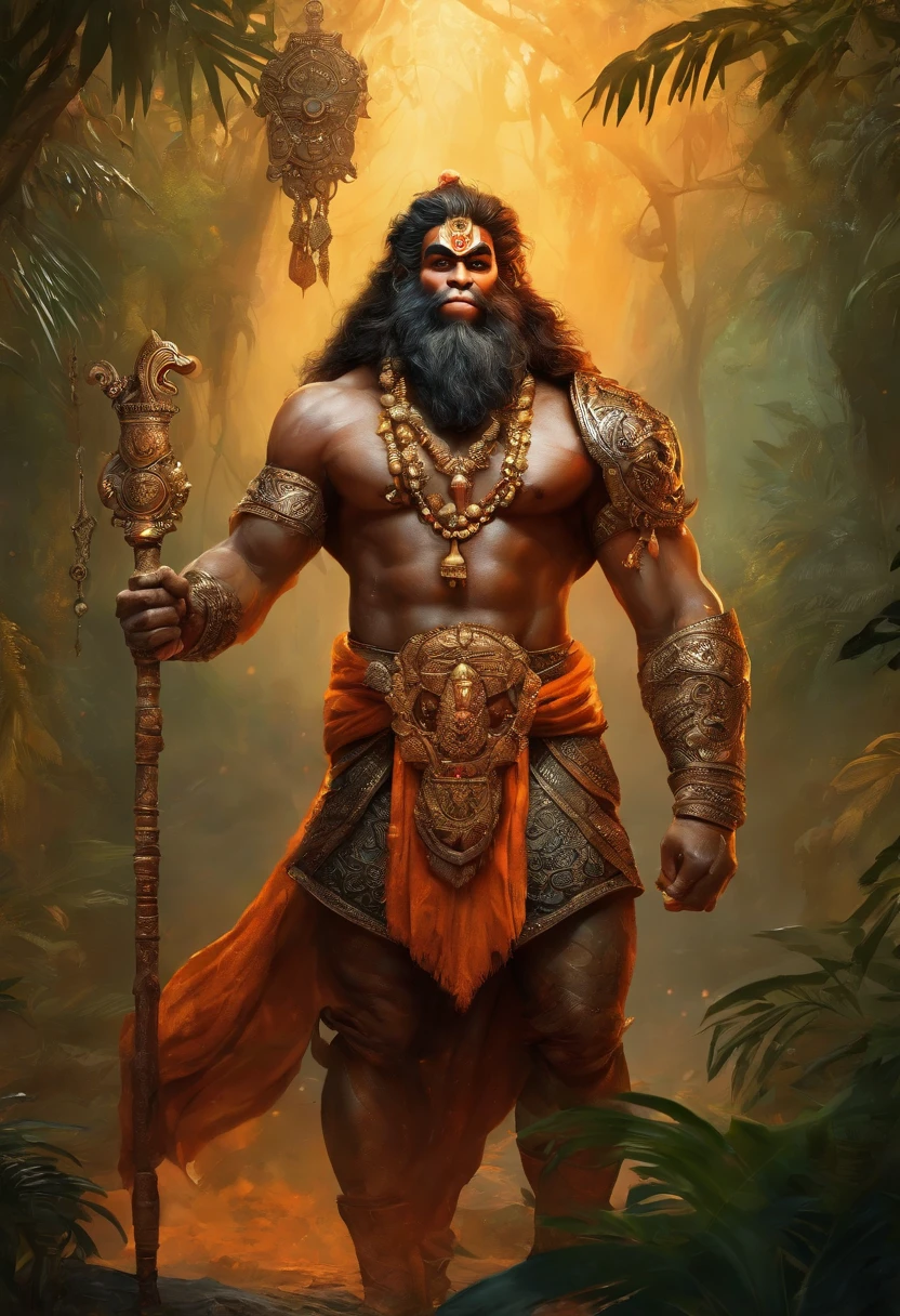 LORD HANUMAN ,a 35 years old man who has a face of a monkey, has a long ...