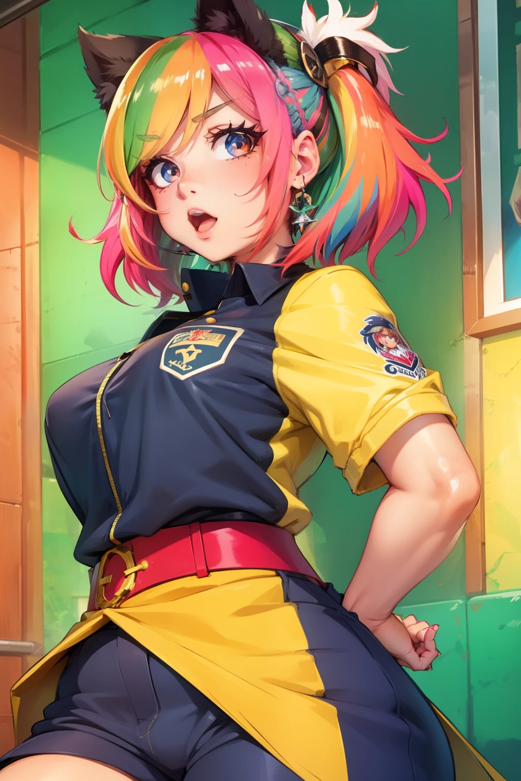  Anime-Serie, Fußballuniform, blondes Haar, Heterochromie