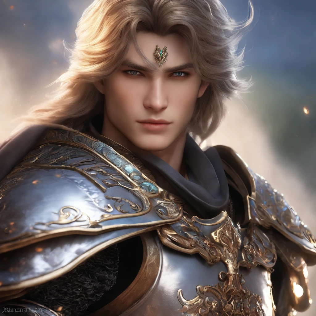 a male character from Final Fantasy 4,beautiful detailed eyes,beautiful ...