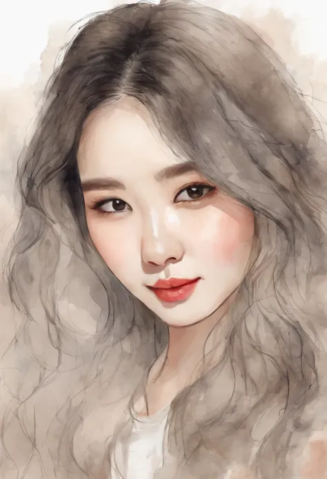 Blackhead,  Super pretty 20 year old Korean girl,happy face,  Cartoon styled, digital illustration , Highly detailed character design, cute detailed digital art, beautiful digital illustration, high quality portrait, Comic art, Asia, Character Design Portr...